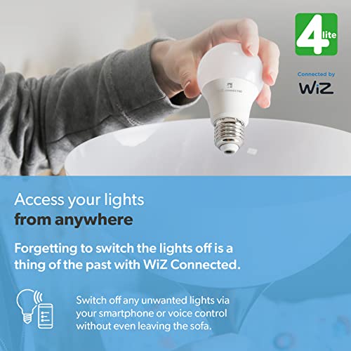 4lite Smart G125 E27 Amber Filament LED Bulb (7W) Dimmable 850Lm 2000-5000K Tuneable White, Wi-Fi/Bluetooth Controlled with Screw Fitting - 4l1/8047 [Energy Class F]