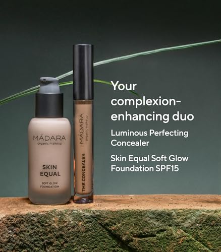 MÁDARA Organic Skincare | Skin Equal Soft Glow Foundation SPF15 GOLDEN SAND 50-30ml, Mineral foundation with hyaluronic acid, Buildable medium coverage, Dewy foundation, Vegan, COSMOS certified