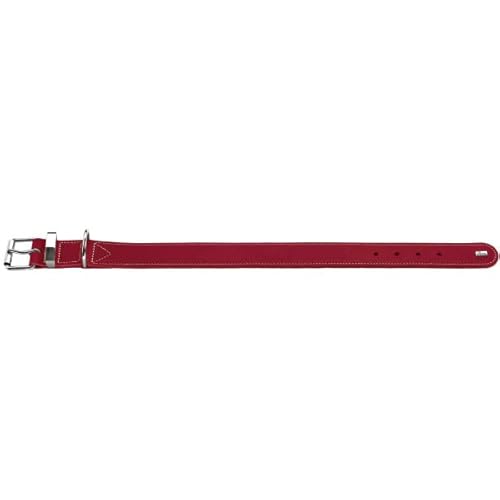 Hunter Aalborg Special dog collar, leather, strapazierfähhig, comfortable, 70 L-XL, red (68371)