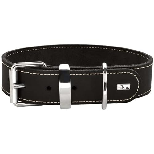 Hunter Aalborg Special dog collar, leather, strapazierfähhig, comfortable, 70 L-XL, red (68371)
