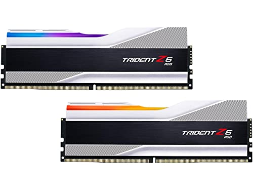 G.Skill Trident Z5 RGB silber DIMM Kit 32GB, DDR5-7200, CL34-45-45-115, on-die ECC (F5-7200J3445G16GX2-TZ5RS)