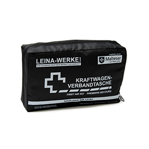 Leina 11002 Motor Vehicle First Aid Kit Compact without Velcro, Black/White