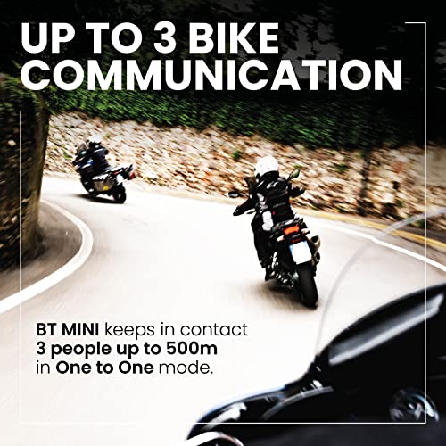Midland BT Mini Twin C1410, Double Bluetooth Motorcycle Intercom, Noise Cancelling Helmet Headset, Bike-to-Bike Communication, Navigator and Music Intercom, Web Radio via App.