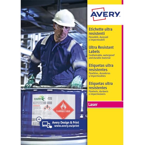 Avery-Zweckform Folienetiketten ultra resistent, A4, wetterfest, weiß, 10 Blatt (L7917-10)