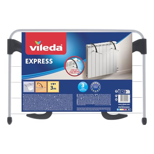 Vileda Aluminium 100 X-legs Clothesline, White, 34.5 x 2 x 10.5 cm