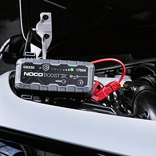 NOCO Boost X GBX55 12V UltraSafe Portable Lithium Car Jump Starter, Heavy-Duty Battery Booster Power Pack, Powerbank Charger and Jump Leads, Gray, 7.5L Petrol and 5.0L Diesel Engines, 1750A