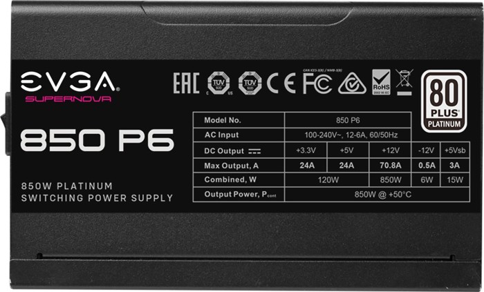EVGA SuperNOVA P6 850 850W ATX (220-P6-0850-X2)
