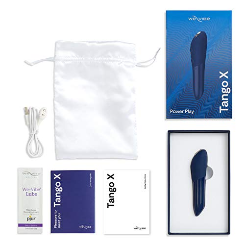 We-Vibe Tango X Bullet Vibrator for Women - Vibrating Sex Toy for Her - Mini Clitoral Stimulator with 8 Intensities - Gifts for Women - Waterproof - Rechargeable - Blue