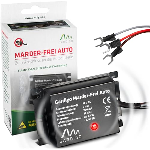 Gardigo Marten Free Car, Marten Deterrent, Connection to 12 V Car Battery, Gentle Marten Protection as Car Accessory