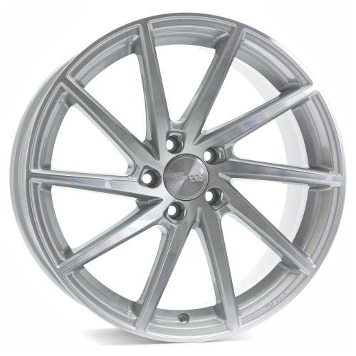 Brock B37 8 x 18 ET 45 Bolt Circle 5 x 108 Hub Centering 72.6 580080830, Crystal Silver Front-Polished