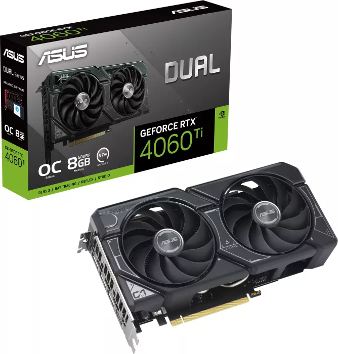 ASUS Dual GeForce RTX 4060 Ti OC, DUAL-RTX4060TI-O8G, 8GB GDDR6, HDMI, 3x DP (90YV0J40-M0NA00)