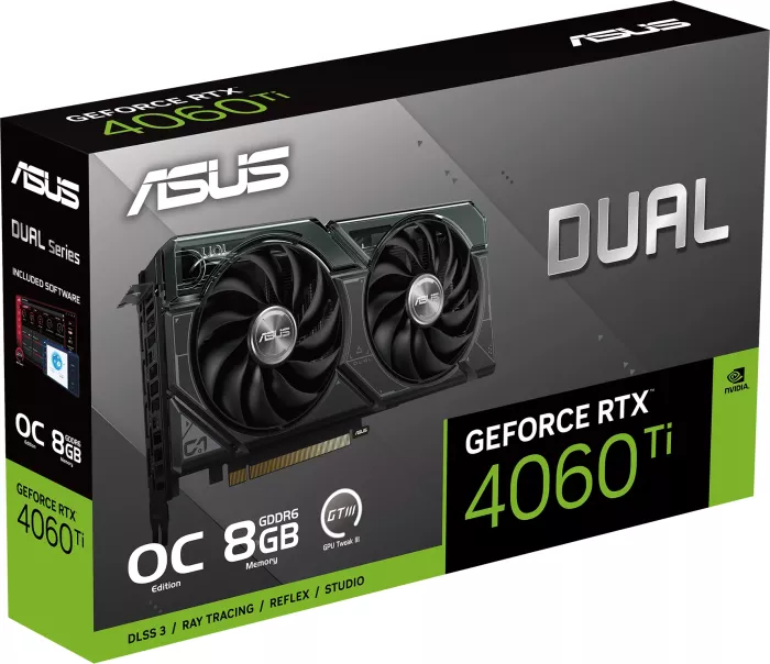 ASUS Dual GeForce RTX 4060 Ti OC, DUAL-RTX4060TI-O8G, 8GB GDDR6, HDMI, 3x DP (90YV0J40-M0NA00)
