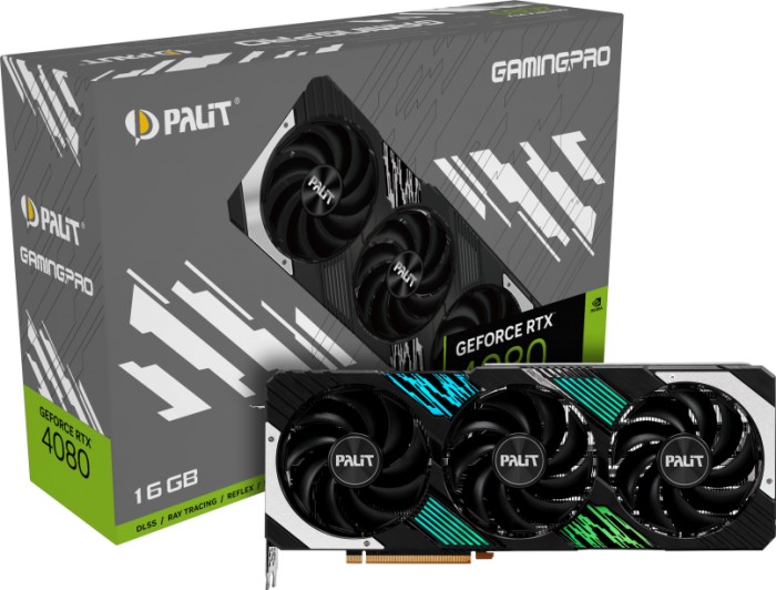 Palit GeForce RTX 4080 GamingPro, 16GB GDDR6X, HDMI, 3x DP (NED4080019T2-1032A)