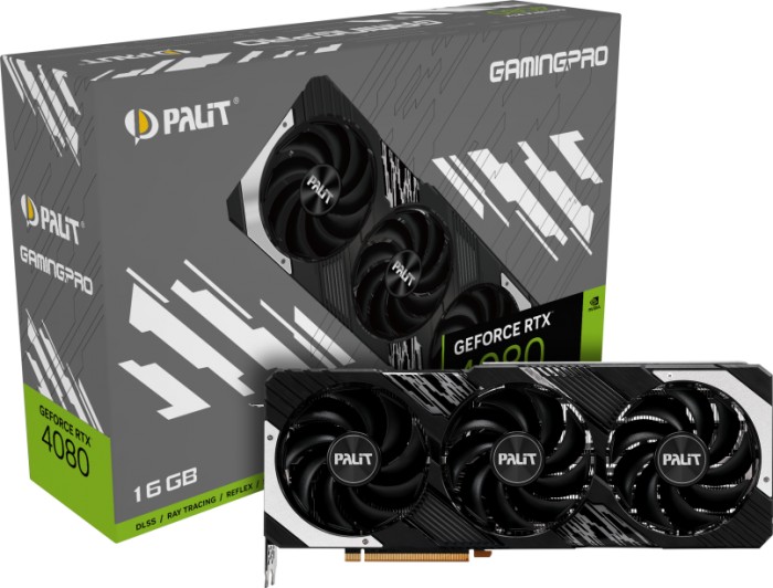 Palit GeForce RTX 4080 GamingPro, 16GB GDDR6X, HDMI, 3x DP (NED4080019T2-1032A)
