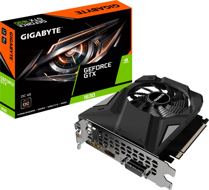GIGABYTE GeForce GTX 1630 OC 4G, 4GB GDDR6, DVI, HDMI, DP (GV-N1630OC-4GD)