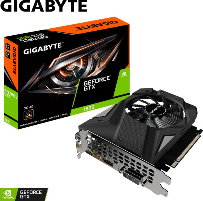 GIGABYTE GeForce GTX 1630 OC 4G, 4GB GDDR6, DVI, HDMI, DP (GV-N1630OC-4GD)