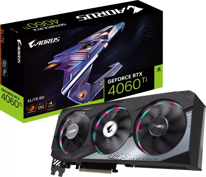 GIGABYTE GeForce RTX 4060 Ti Elite 8G, 8GB GDDR6, 2x HDMI, 2x DP (GV-N406TAORUS E-8GD)