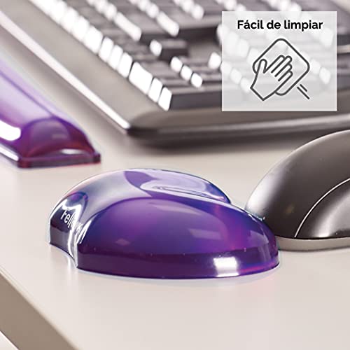 Fellowes Wrist Rest - Crystals Gel Wrist Rest with Non Slip Rubber Base - Ergonomic Mouse Mat Wrist Support, Keyboard Wrist Rest for Computer, Laptop, Home Office Use - Black (Pack of 2)