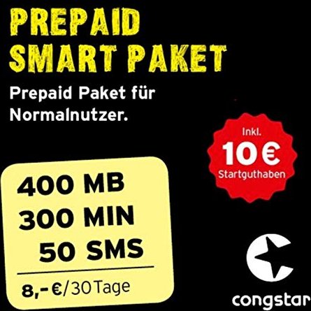 Congstar SIM-starter kit &#8364; 10,-
