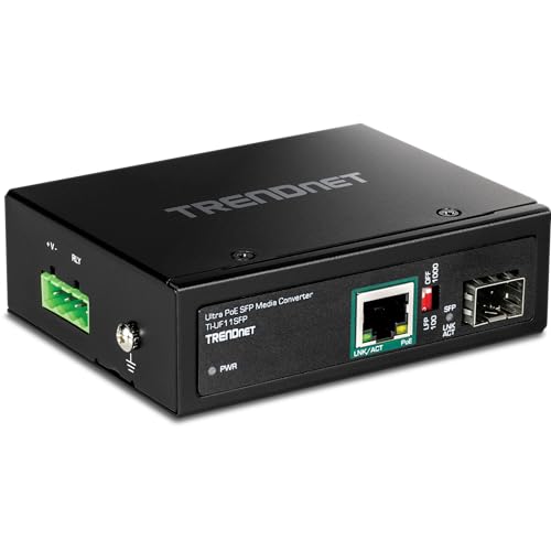 TRENDnet TI-UF11SFP Industrial media Converter, RJ-45, SFP, PoE++