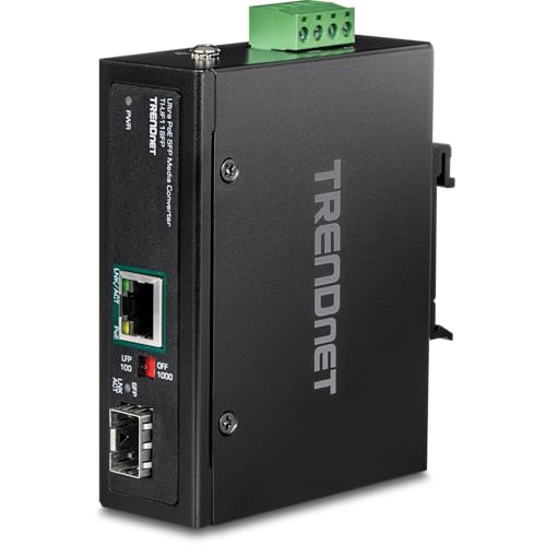 TRENDnet TI-UF11SFP Industrial media Converter, RJ-45, SFP, PoE++