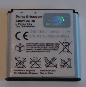 Sony Ericsson BST-38 rechargeable battery