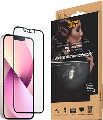PanzerGlass Edge-to-Edge case Friendly & CamSlider AntiBacterial Swarovski for Apple iPhone 13 mini black (2750)
