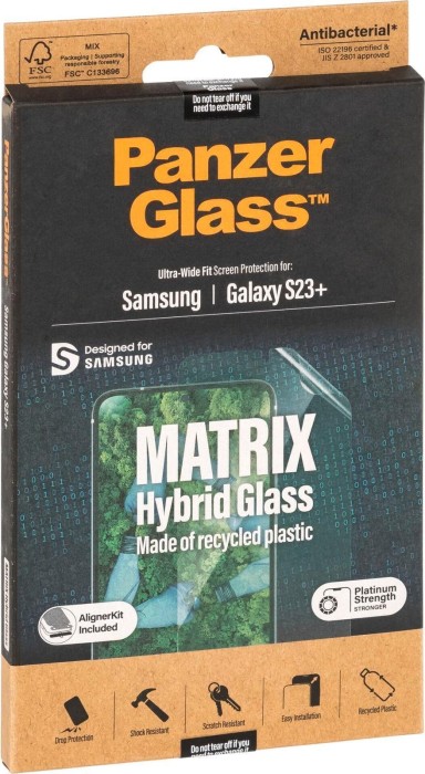 PanzerGlass matrix Screen Protector ultra wide Fit with Aligner kit for Samsung Galaxy S23+ (7319)