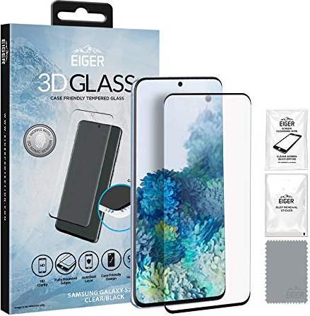 Eiger 3D glass Screen Protector case Friendly for Samsung Galaxy S20+ black (EGSP00568)