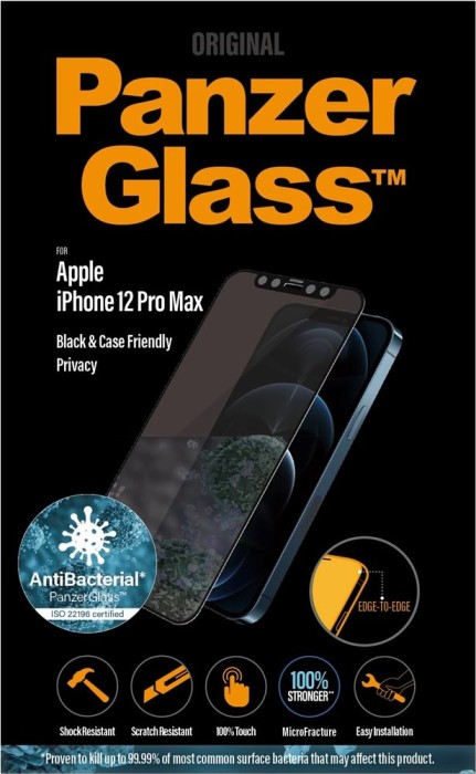 PanzerGlass Edge-to-Edge case Friendly & Privacy for Apple iPhone 12 Pro Max black (P2712)
