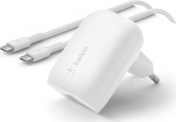 Belkin BoostCharge USB-C-PD 3.0-PPS charger 30W with USB-C/USB-C cable white (WCA005vf1MWH-B6)