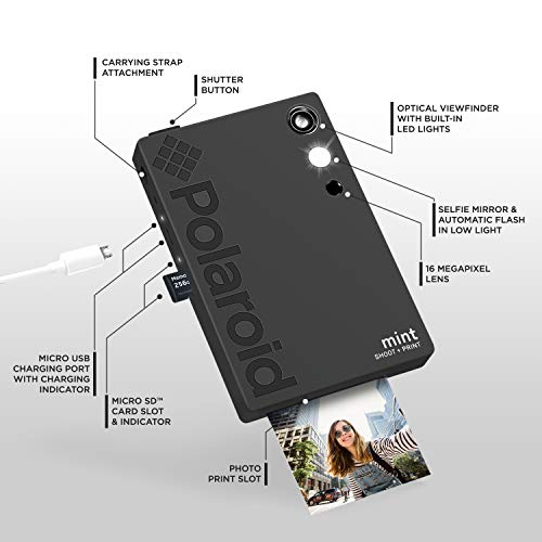 Polaroid Mint 2-in-1 Instant digital Camera black (POL-SP02B)