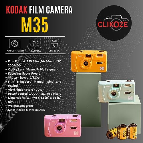 Navitech Lightweight Aluminium Tripod Compatible With Kodak M35 Film Camera green