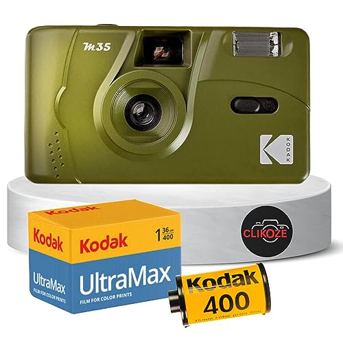 Navitech Lightweight Aluminium Tripod Compatible With Kodak M35 Film Camera green
