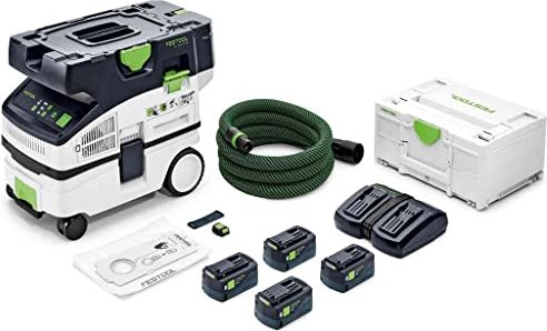 Festool CTLC mini I-Plus Cleantec rechargeable battery-dry vacuum cleaner incl. 4 Batteries 5.0Ah (577670)