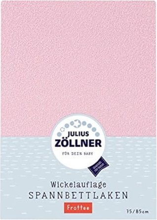 Julius Zöllner fitted sheet for changing mat pink (8390449760)