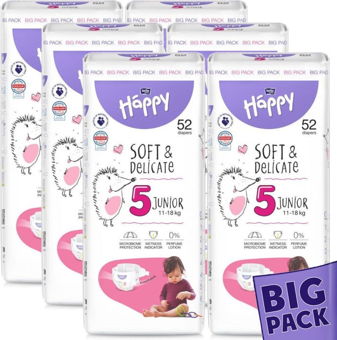 Bella Baby Happy Bundle Gr.5 disposable nappy, 12-25kg, 232 pieces (4x 58 pieces)
