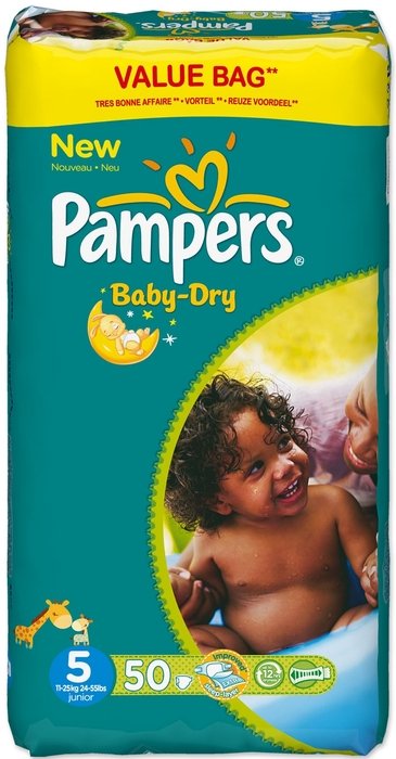 Pampers Baby-Dry Gr.5 Einwegwindel, 11-25kg, 50 Stück