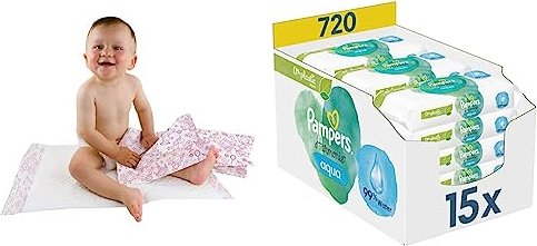 Pampers Harmonie Aqua Feuchttücher, 720 Stück (15x 48 Stück)