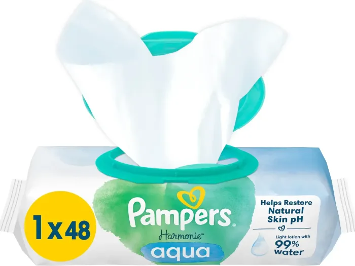 Pampers Harmonie Aqua Feuchttücher, 48 Stück