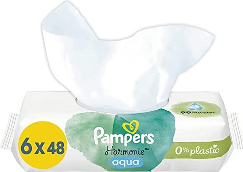 Pampers Harmonie Aqua Feuchttücher, 288 Stück (6x 48 Stück)