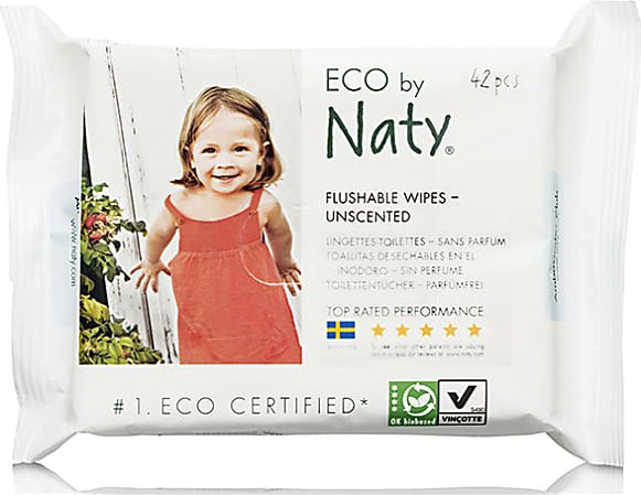 Naty Eco by Naty unparfümiert WC-freundliche Feuchttücher, 42 Stück