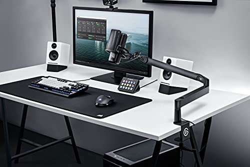 Elgato Wave Mic Arm LP White - Premium Low Profile Microphone Arm with Cable Management, Desk Clamp, Versatile Mounting and Fully Adjustable, perfect for Podcast, Streaming, Gaming, Home Office