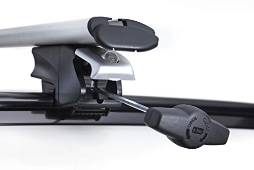 Atera Signo RTD 048422 Car Roof Rack - Square Profile Black - for Cars with Flying Roof Rails - Steel 122 cm