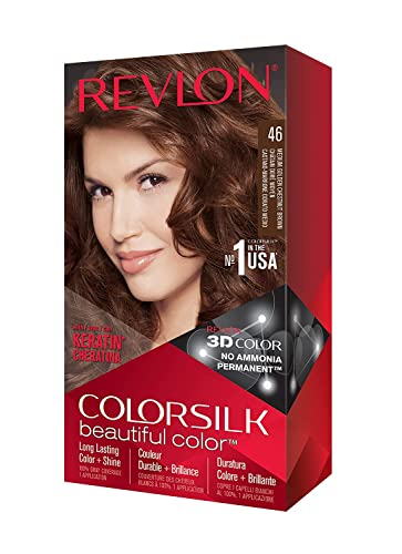 Revlon U-HC-1953 ColorSilk Beautiful Color NO. 46 Medium Golden Chestnut Brown by Revlon for Unisex - 1 Application Hair Color