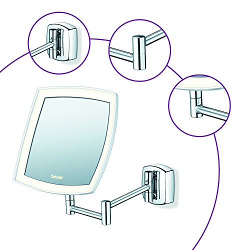 Beurer BS 89 LED illuminated cosmetic mirror, 5x magnification, wall mounted