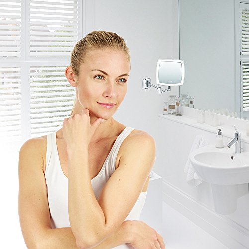 Beurer BS 89 LED illuminated cosmetic mirror, 5x magnification, wall mounted