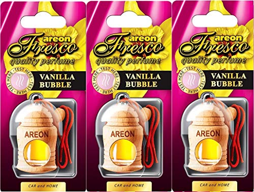 AREON Fresco Car Air Freshener Vanilla Bubble Gum 4 Milliliters Multi Pack Of 10