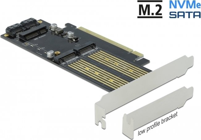 DeLOCK PCIe -> M.2 PCIe, SATA -> M.2 SATA, SATA -> mSATA (90486)