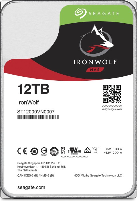 Seagate IronWolf NAS HDD +Rescue 12TB, 24/7, 512e / 3.5" / SATA 6Gb/s (ST12000VN0008)